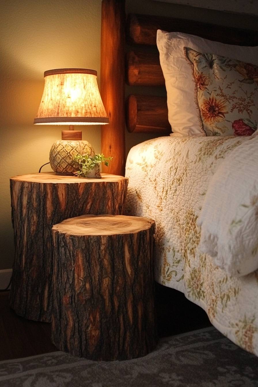 Log Slice Nightstands