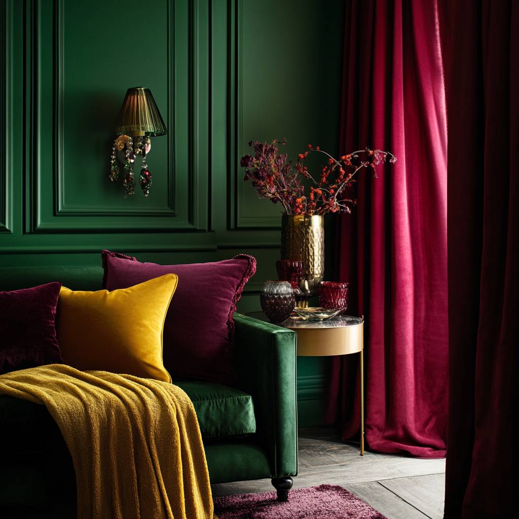 Bright Jewel-Toned Office