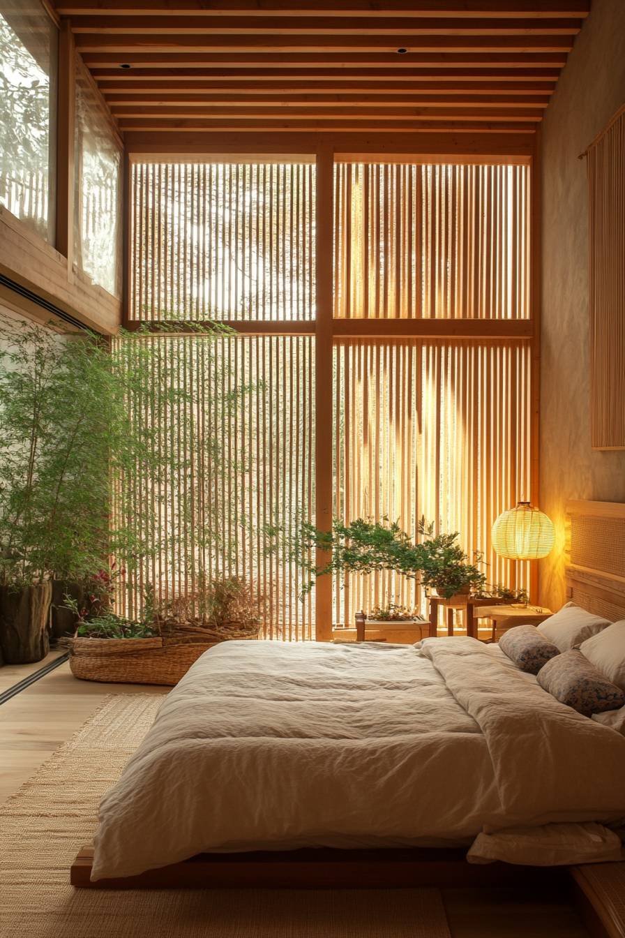 Indoor Garden and Vertical Slat Serenity
