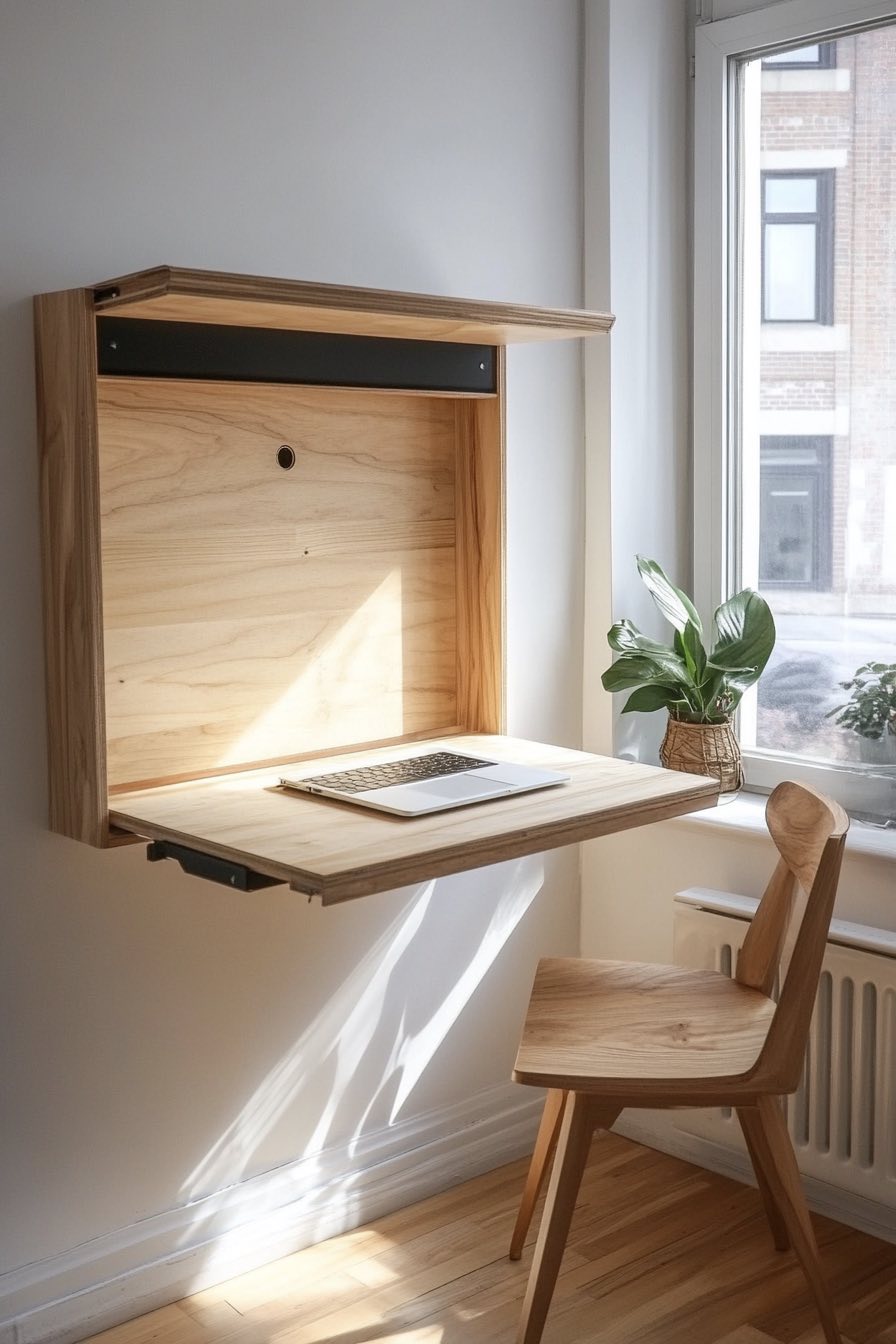 Wall-Mounted Fold-Out Desk