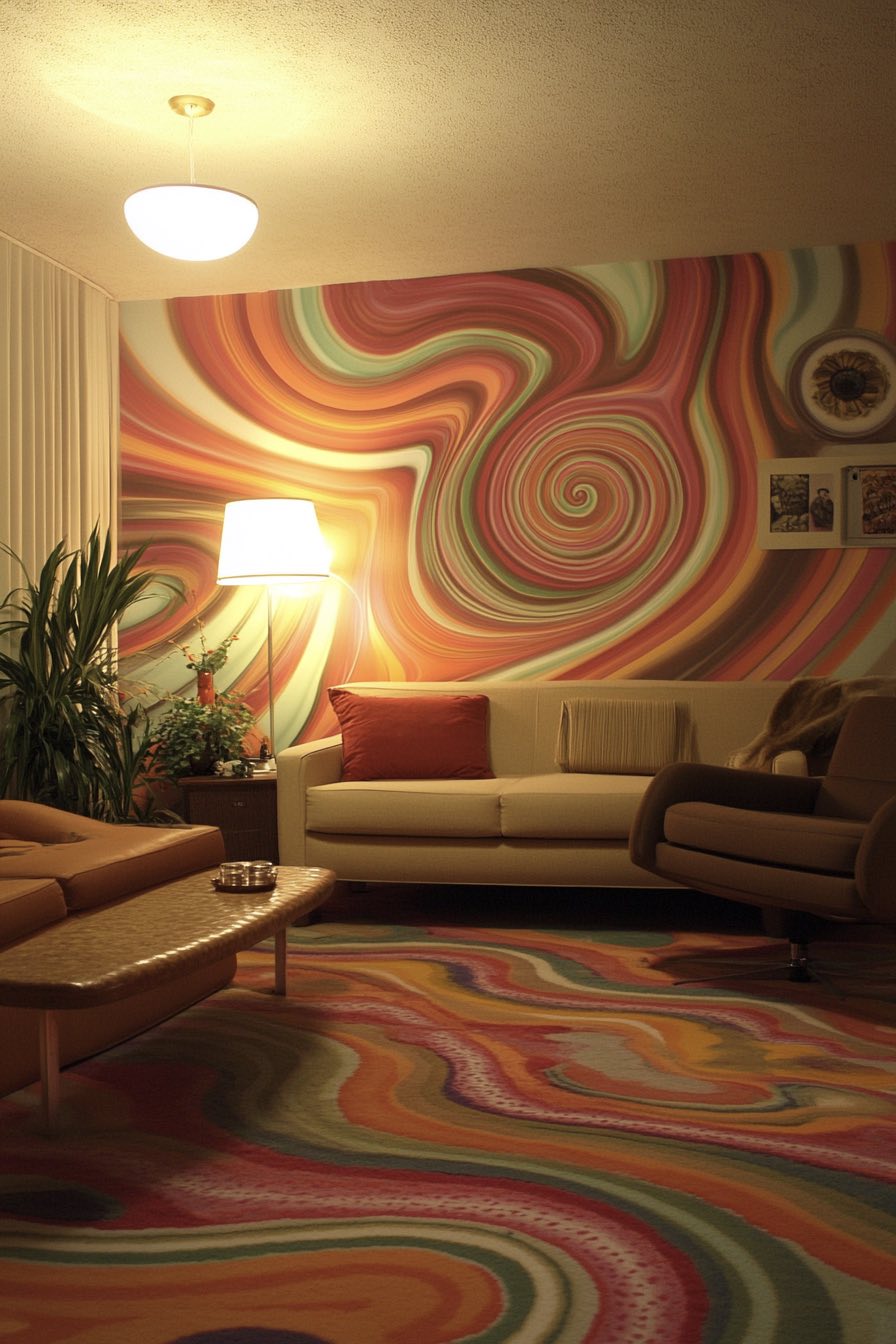 Psychedelic Wallpaper Feature Wall