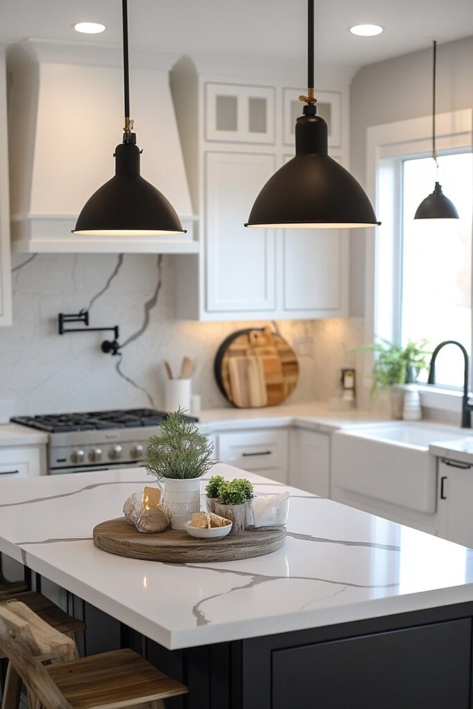 Modern Simplicity in a Black and White Kitchen


