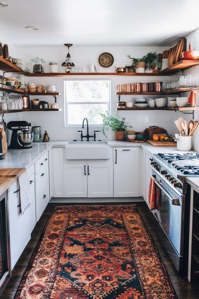 Warm Layers in a Collected Kitchen

