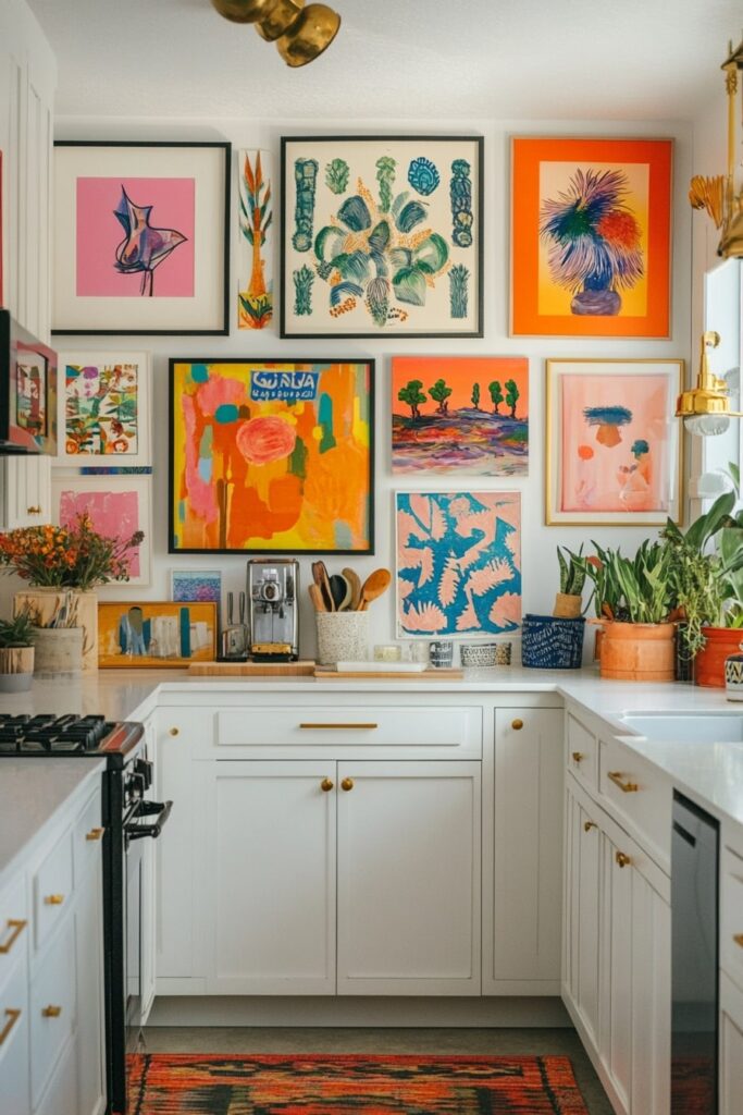 Art Lover’s Kitchen with a Burst of Color

