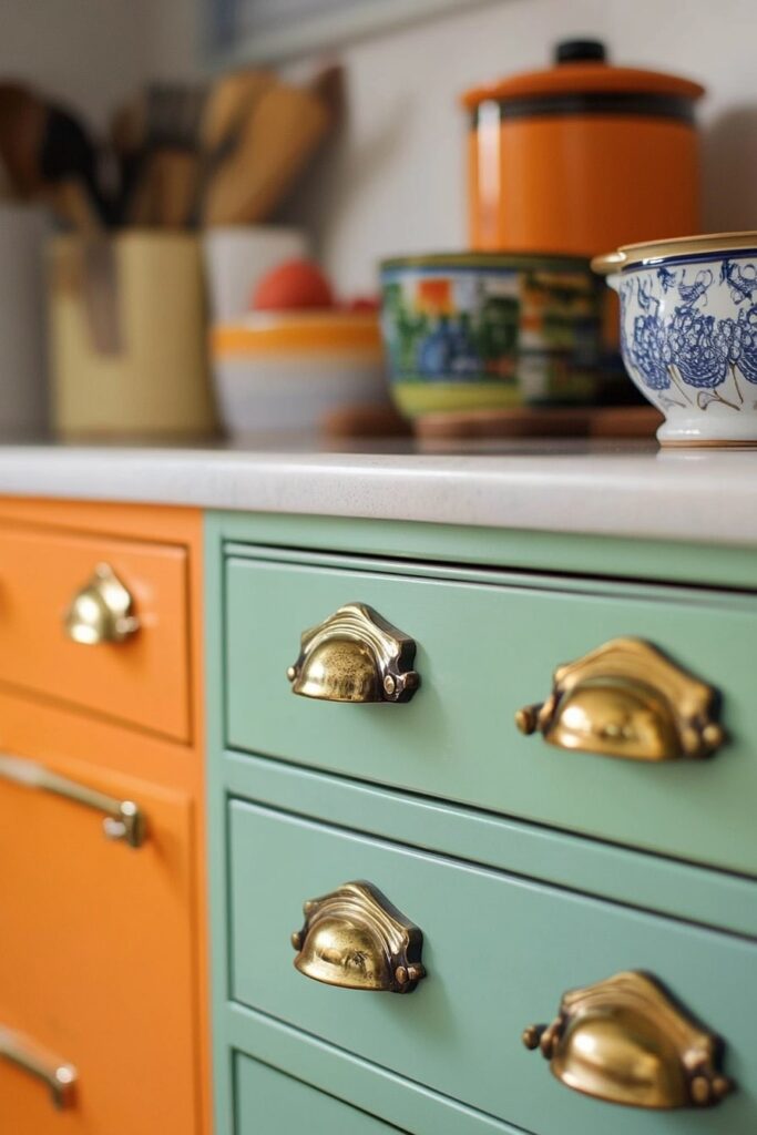 Candy-Colored Cabinets with Vintage Spark