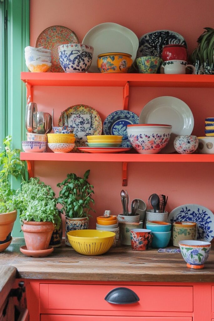 Bold Shelves and Boho Bowls

