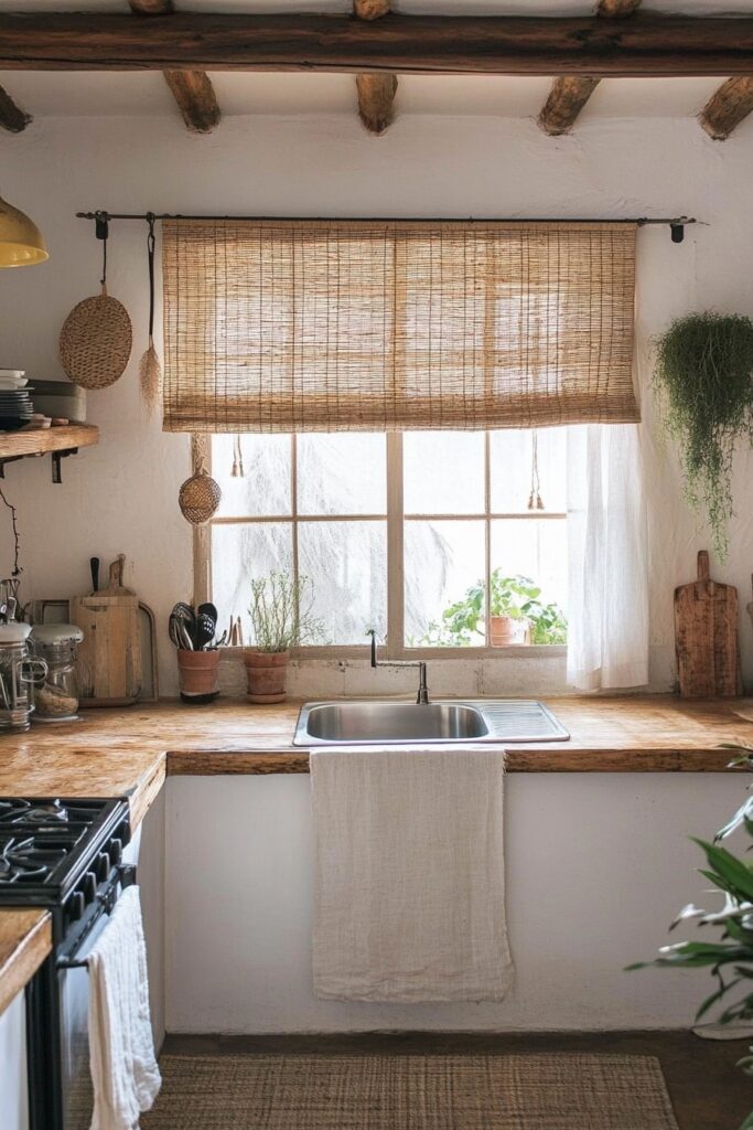 Rustic Boho Charm Over the Sink

