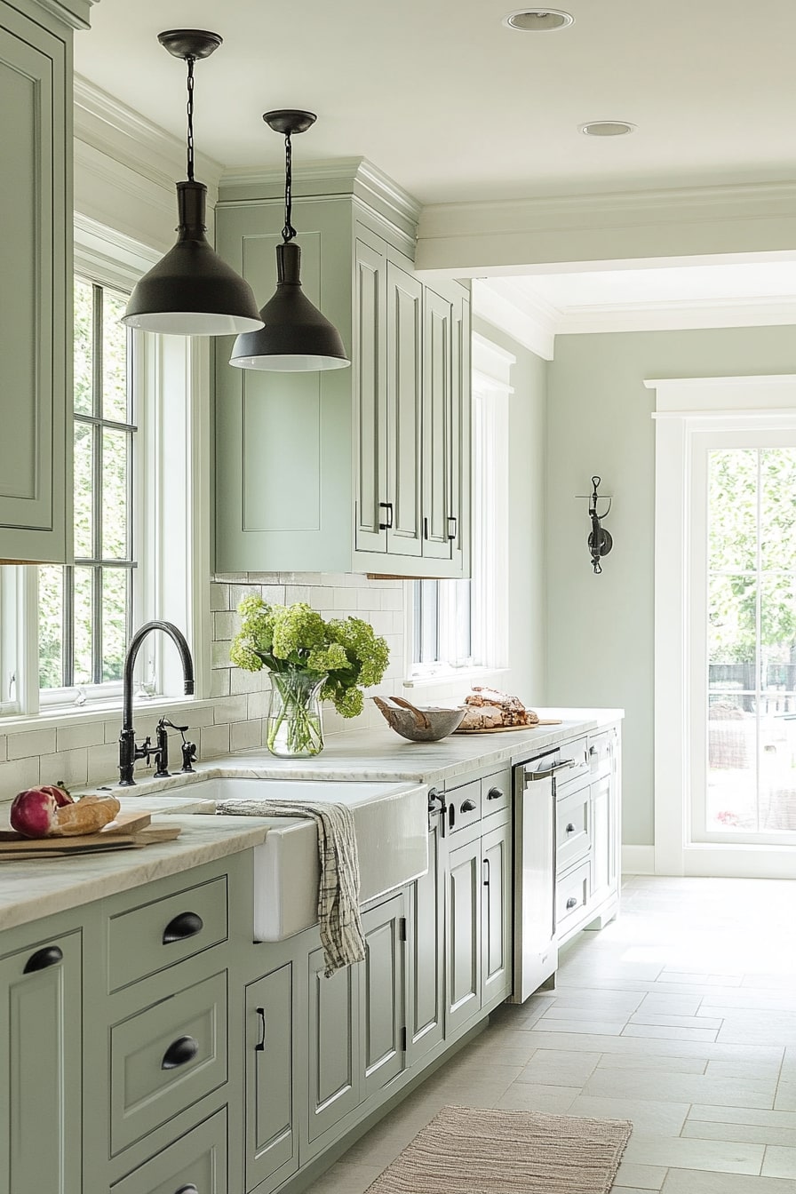 Soft Green Elegance with Farmhouse Charm