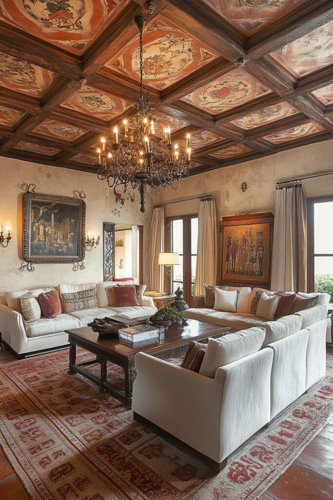 Old-World Grandeur in a Mediterranean Lounge