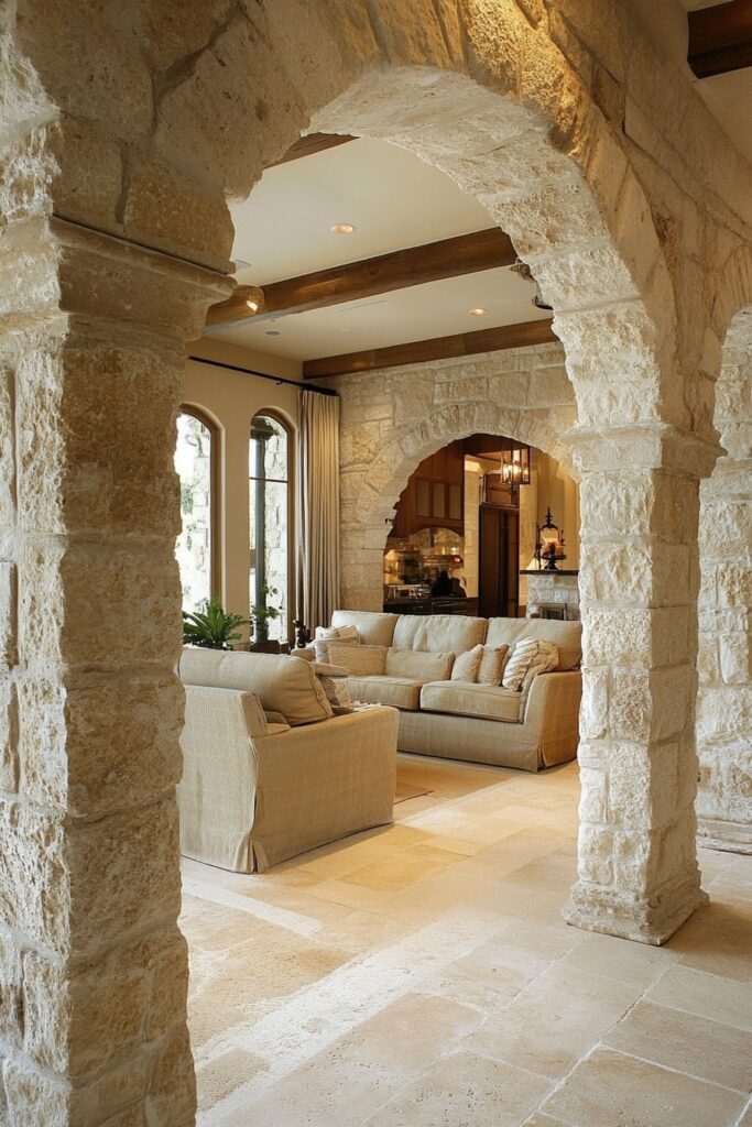 Stone Arches and Soft Neutrals in Mediterranean Harmony