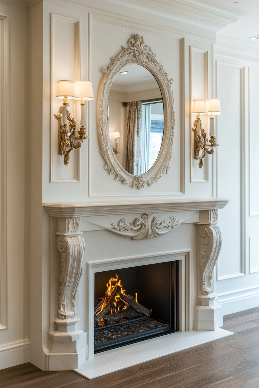 Classic Glamour with a Cinematic Fireplace