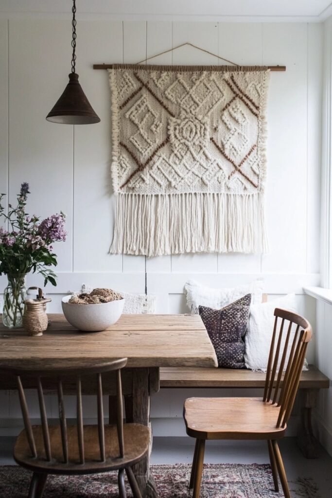 Rustic Texture Wall Hanging for Eclectic Kitchen Charm
