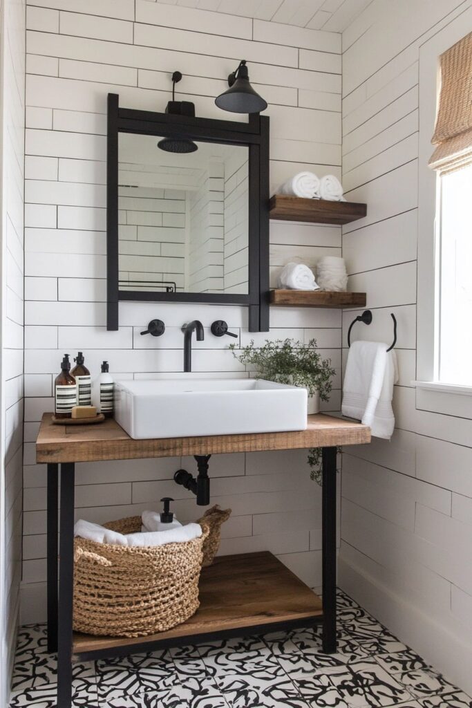Farmhouse Sink Nook with Modern Rustic Contrast