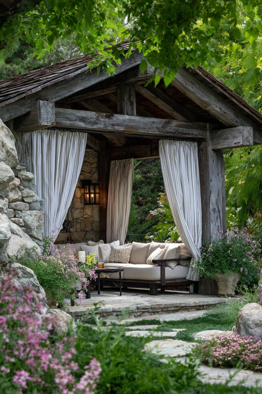1. Rustic Wooden Pavilion for a Classic Look