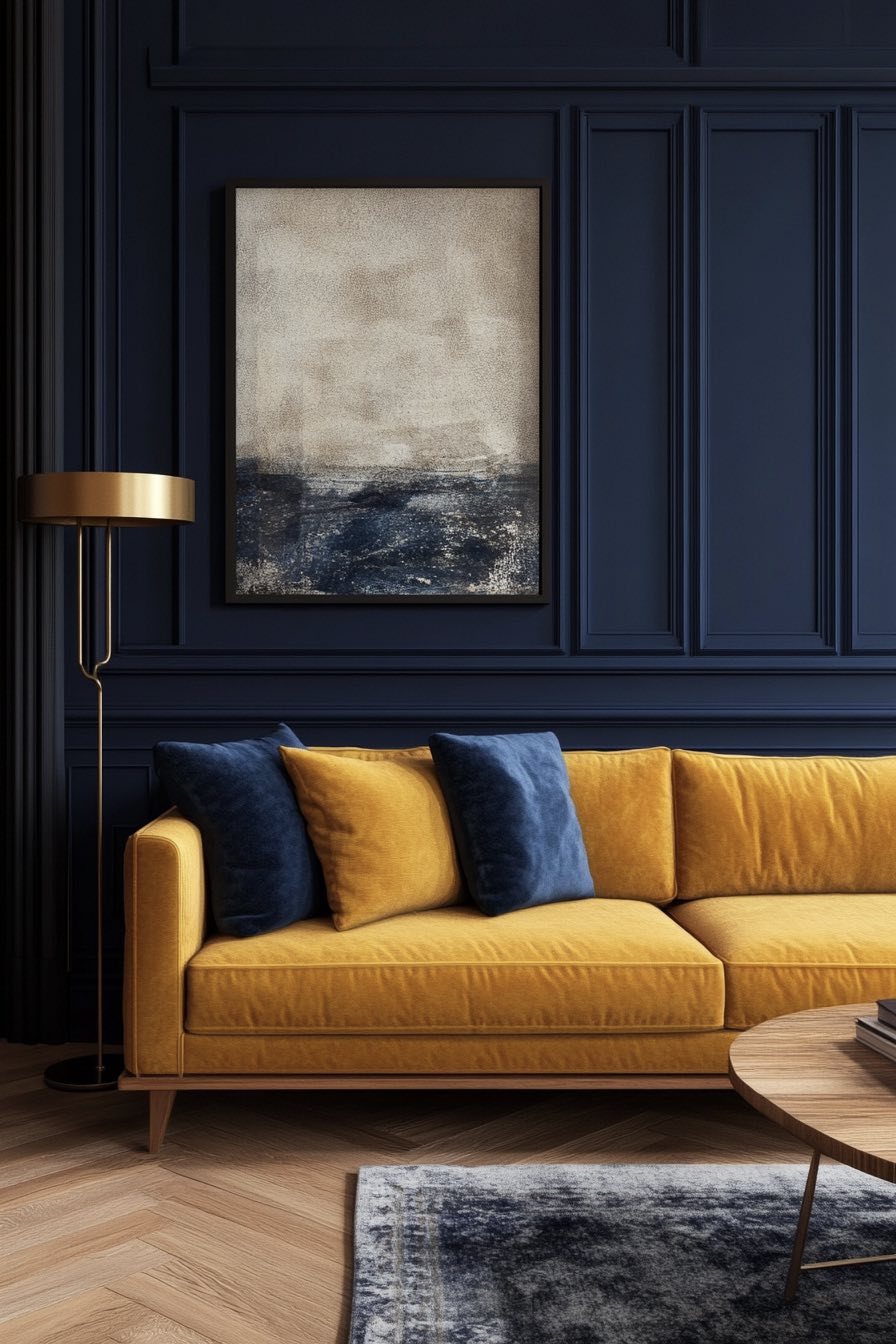 Navy Blue and Mustard Yellow