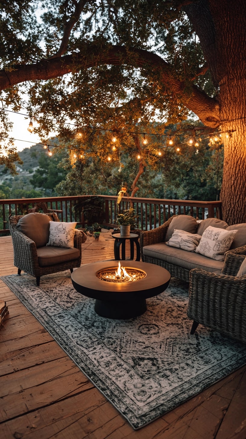 11. Add Cozy Blankets and Outdoor Rugs for Extra Comfort