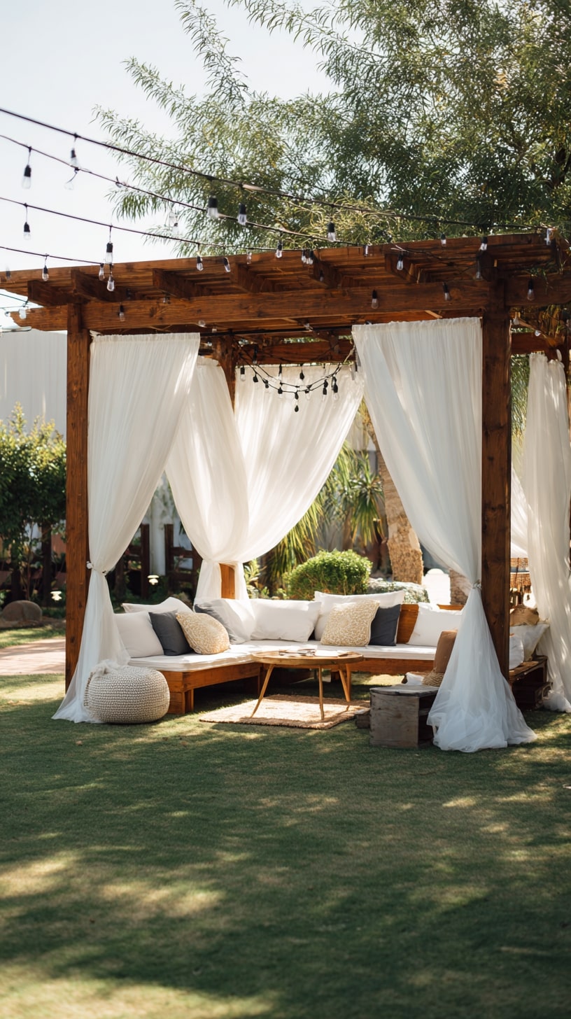 11. Pergolas with Outdoor Curtains