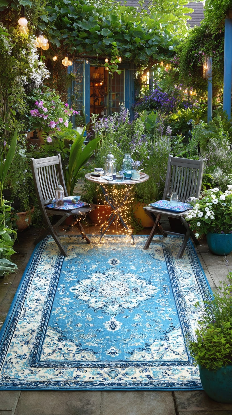 11. Use Outdoor Rugs to Define the Space