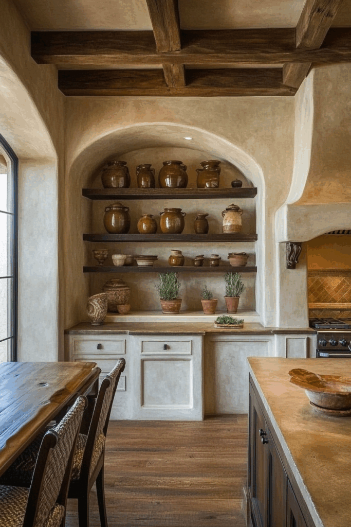 Built-in Niches for Herbs and Ceramic Storage