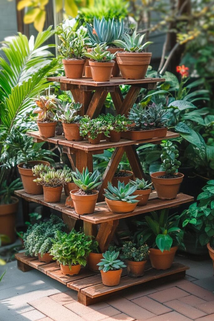 DIY Wooden Plant Stand