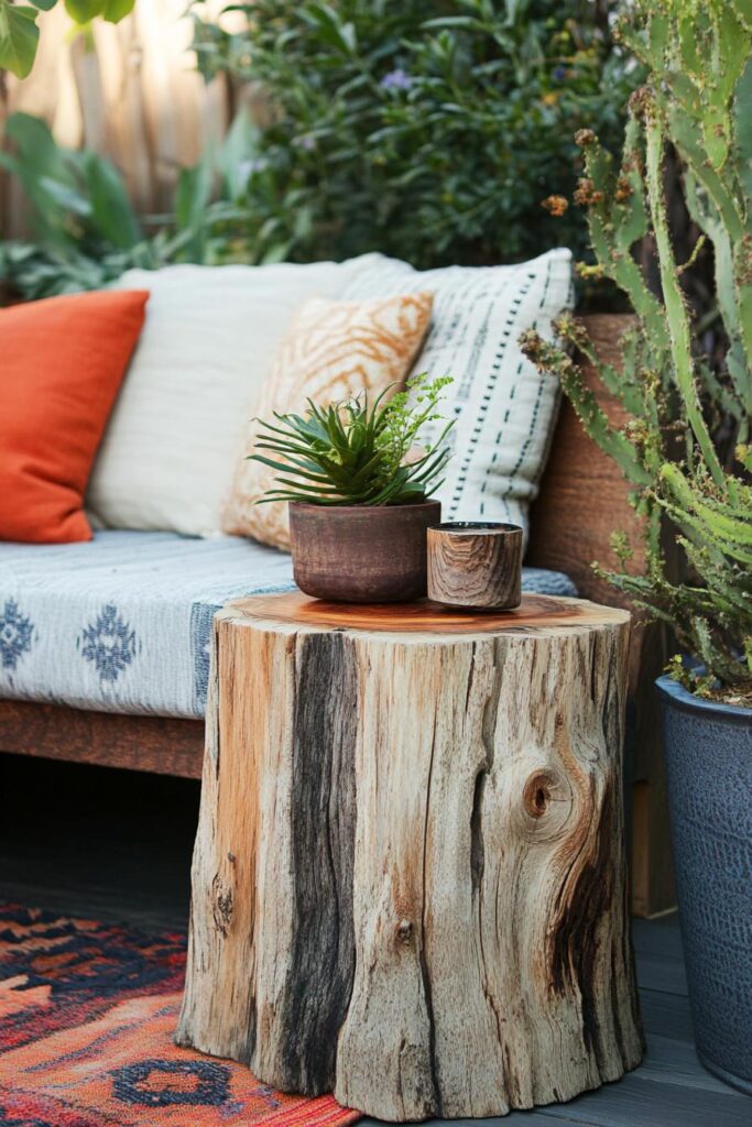 Stump Side Table for Outdoor Lounge