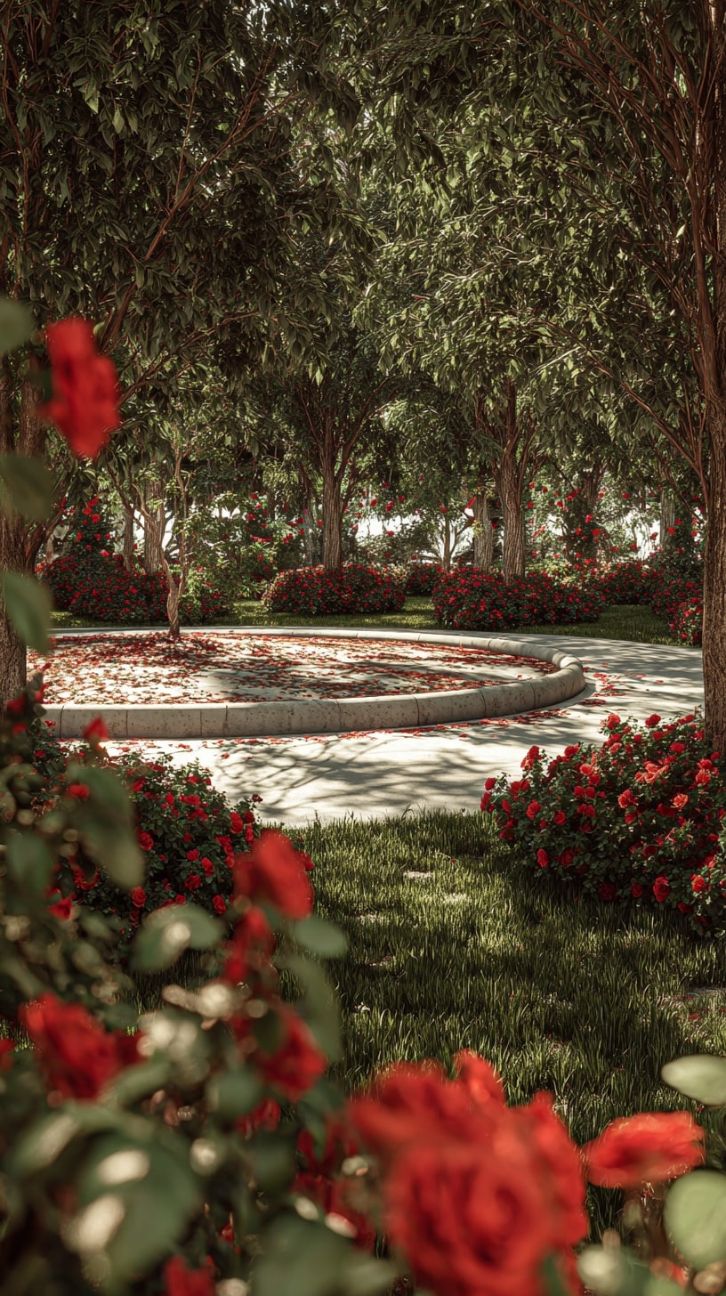 13. Central Rose Feature Bed