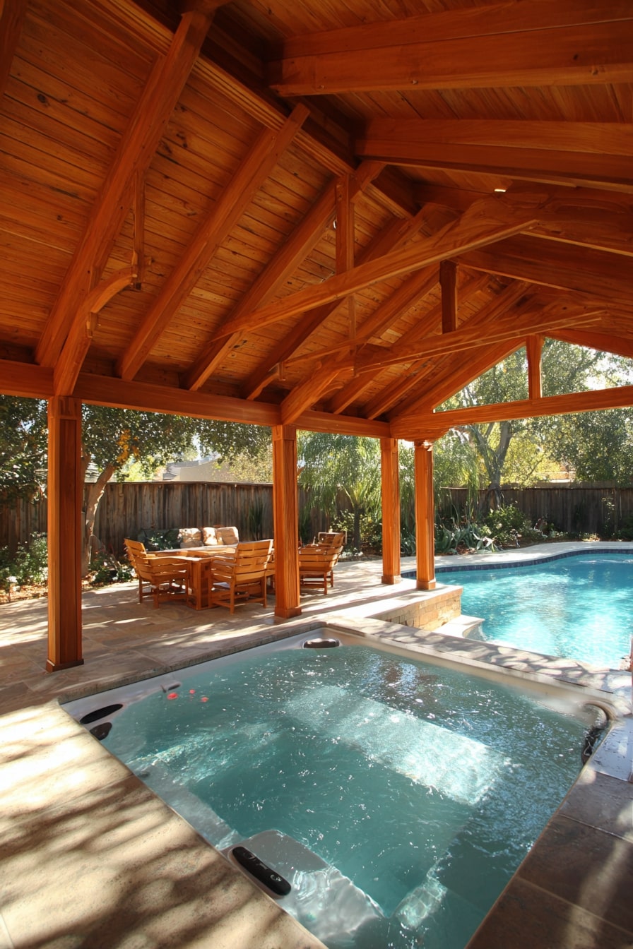13. Pavilion with a Hot Tub for Ultimate Relaxation