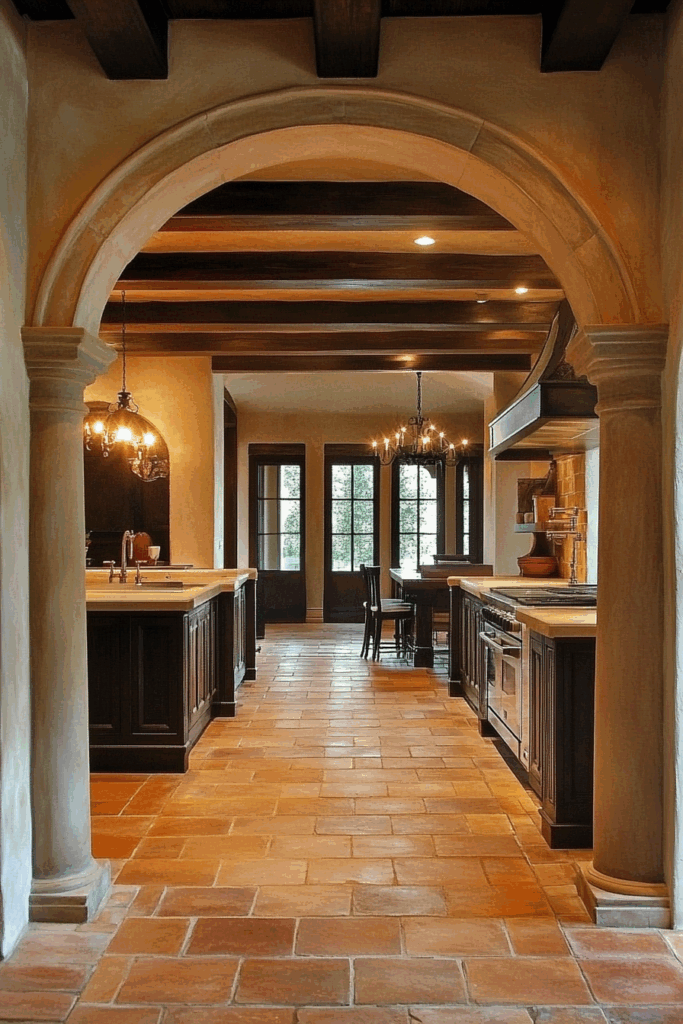Archway Entrance with Decorative Spanish Columns