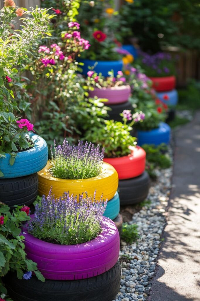 Repurposed Tire Planters