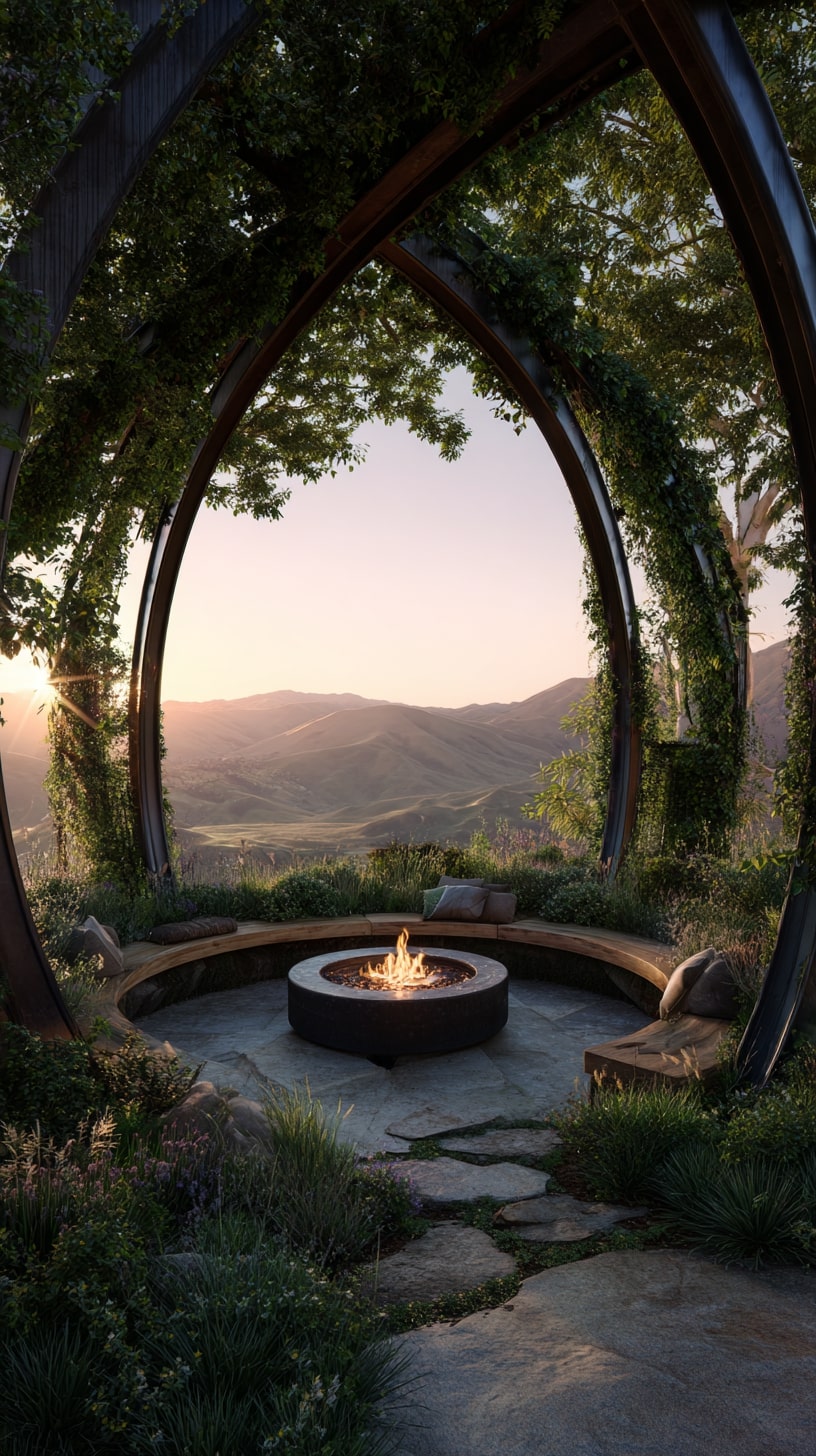 14. Pergolas with Fire Features