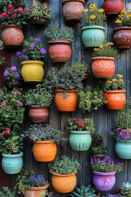 Clay Pot Planters Wall