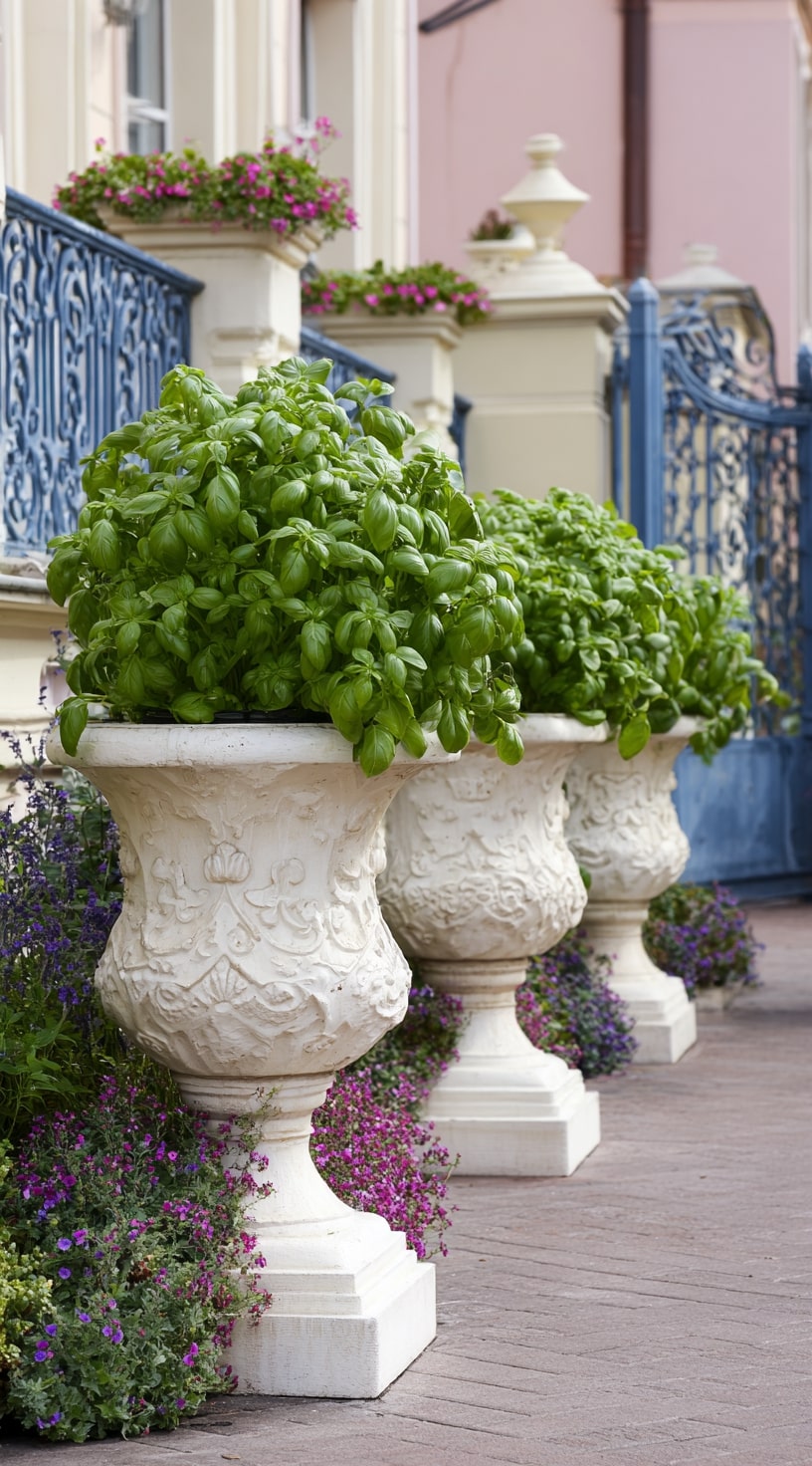 15. Herb Planters Near the Kitchen Door
