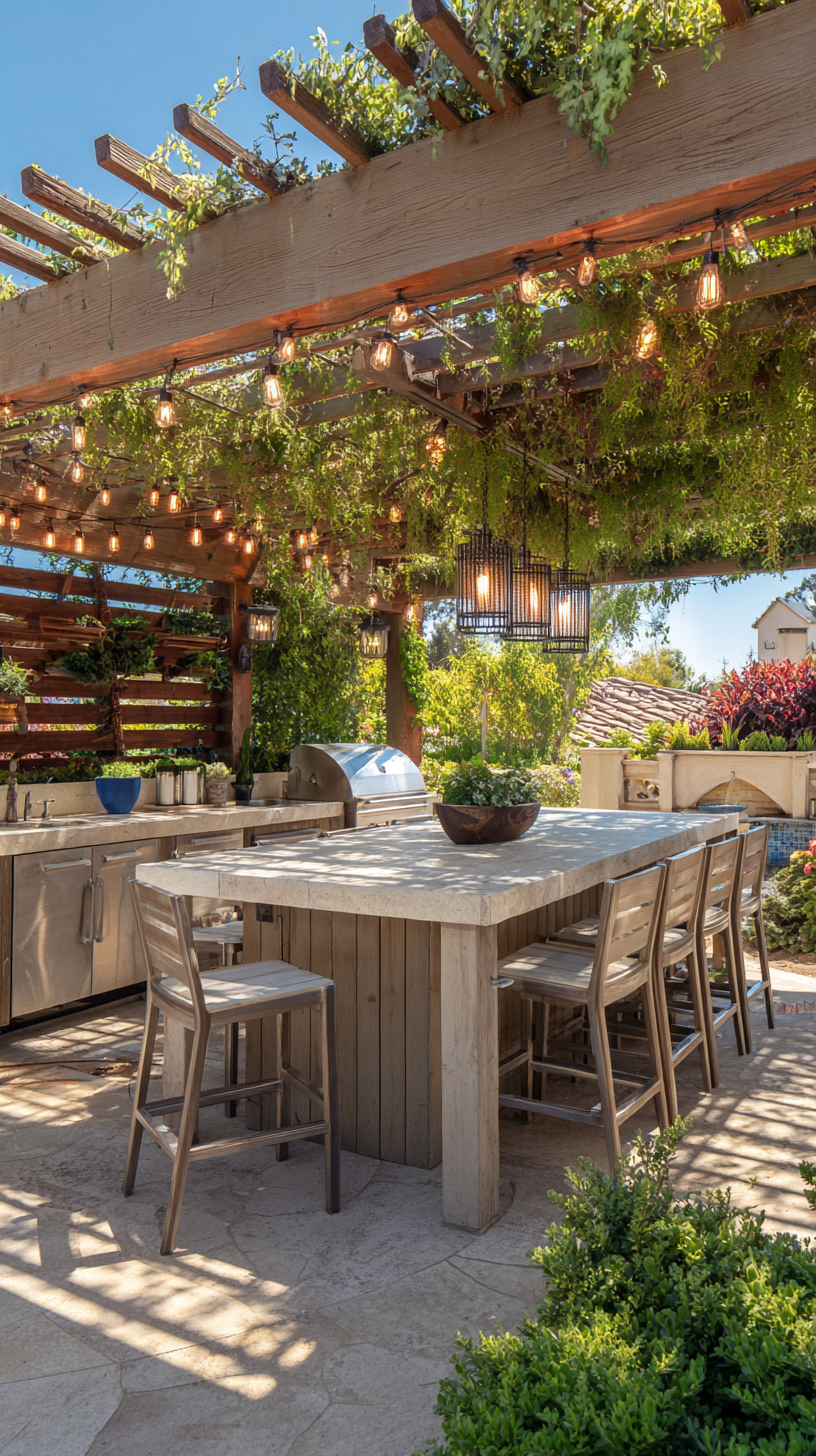 15. Pergolas with Outdoor Kitchen