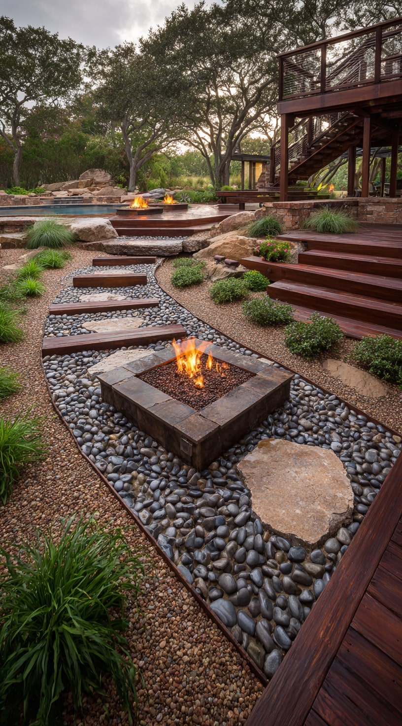 17. Rustic Deck with Gravel Paths