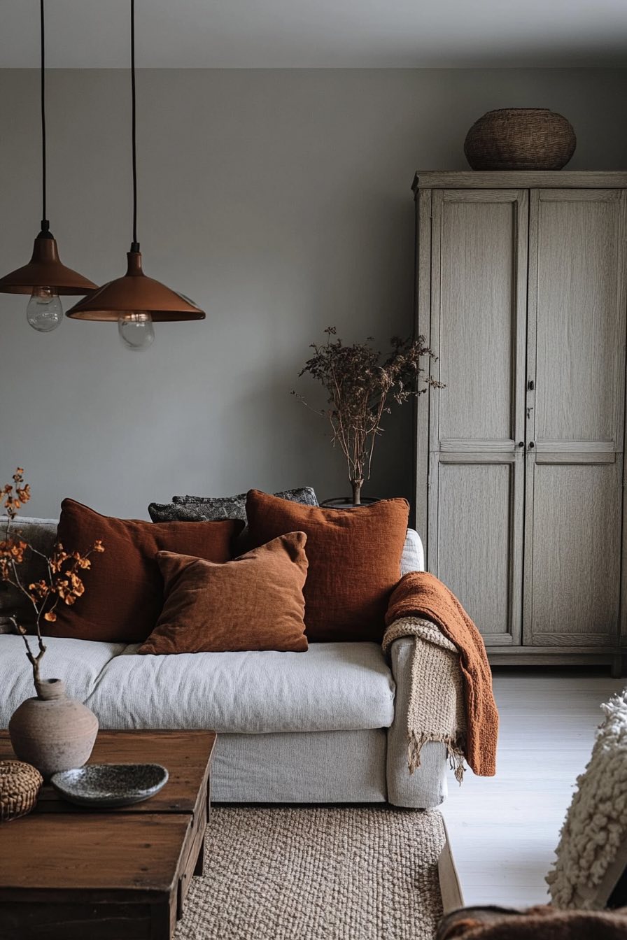 Warm Gray and Rust