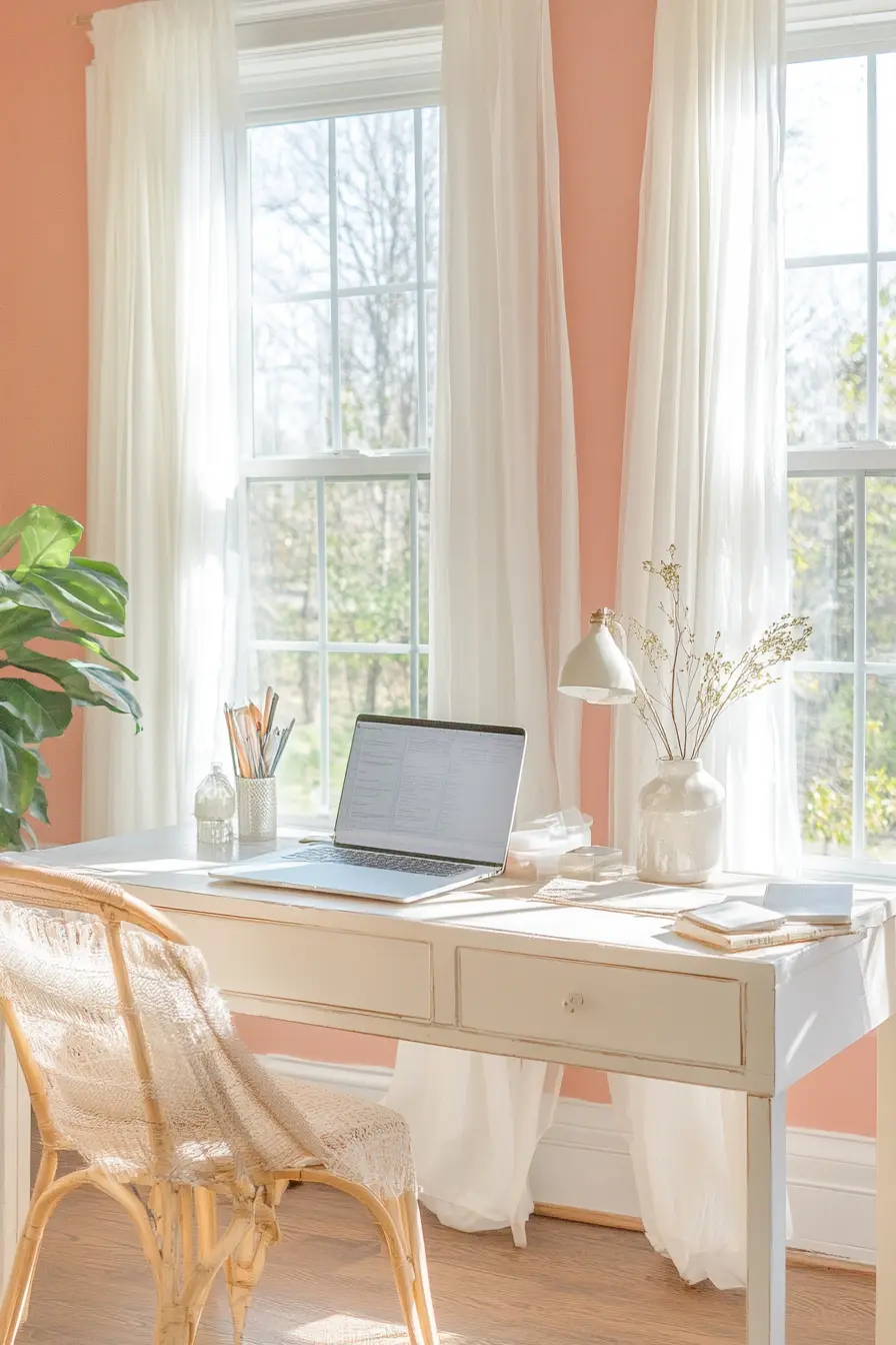 Coral Blush Sunroom Office