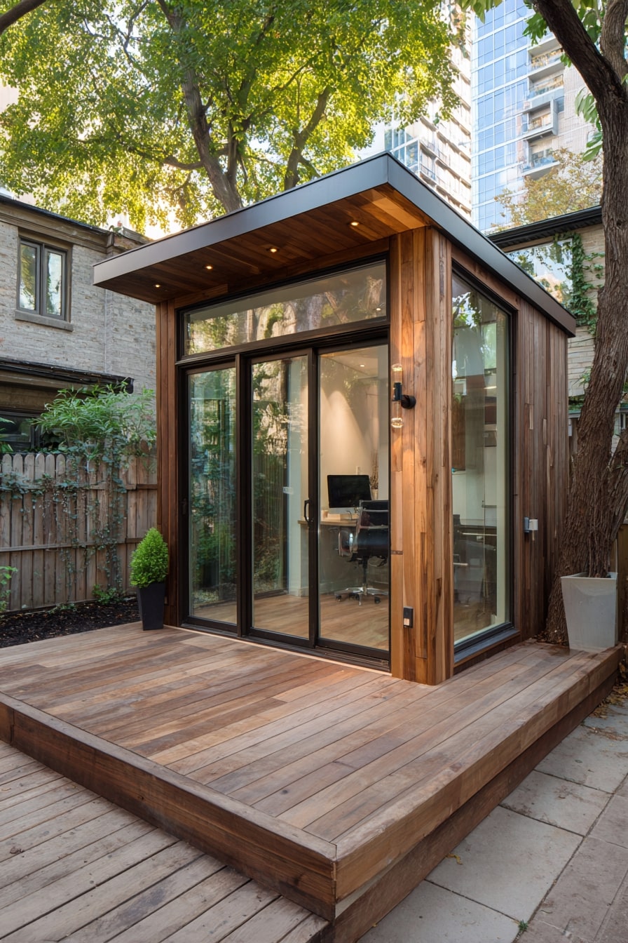 2. Glass and Wood Combo