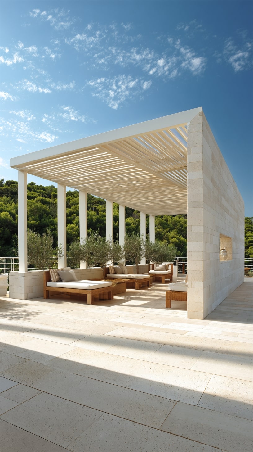 2. Modern Pergola with Clean Lines