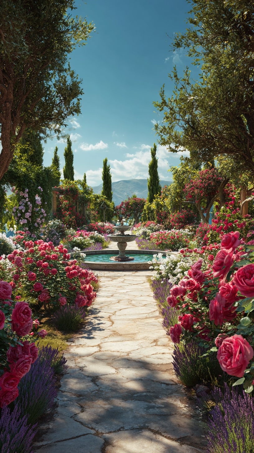 20. Mediterranean Rose Garden