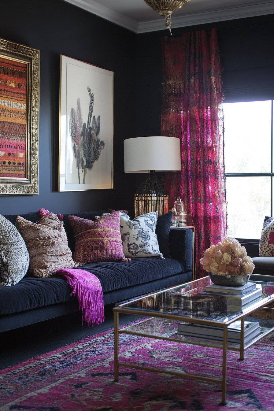 Global-Inspired Patterns and Mirrored Furniture