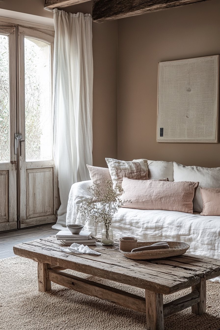 Earthy Brown and Pale Pink