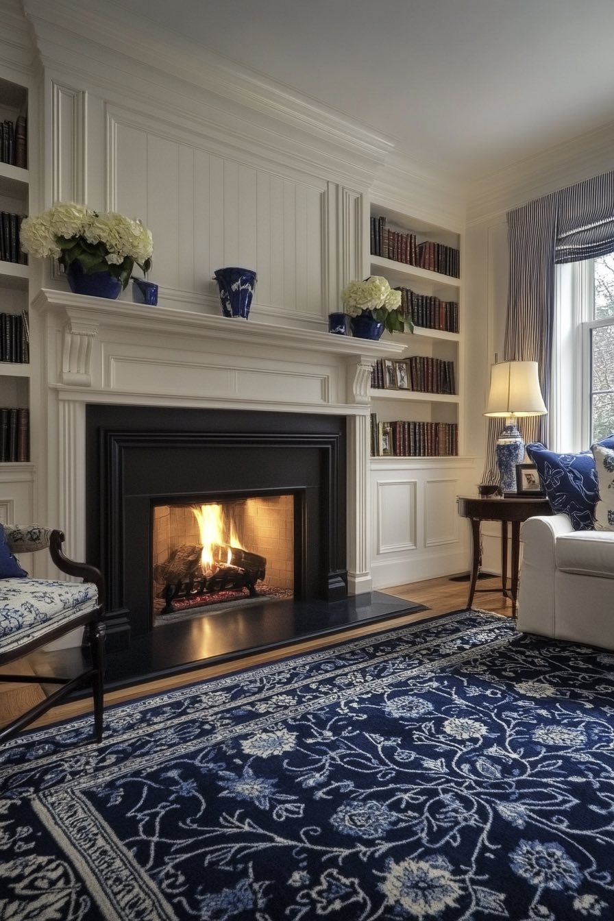 Navy Fireplace Focus