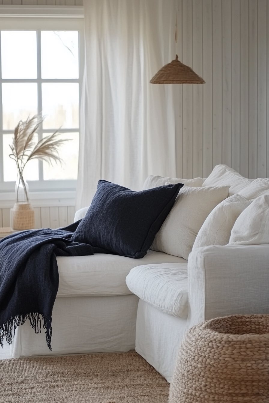 Layered Textures in Navy & White