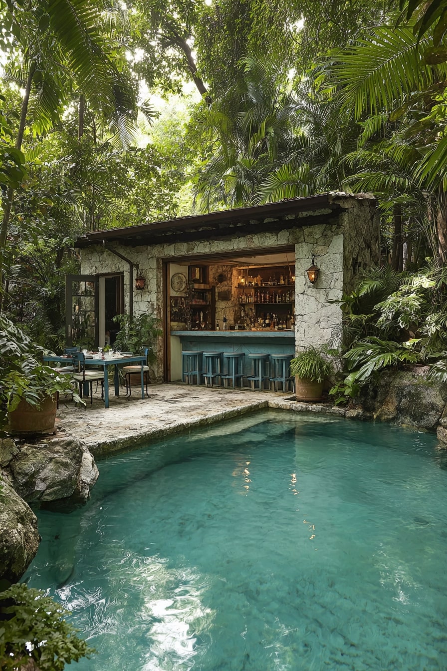 3. Swim-Up Bar for Entertaining
