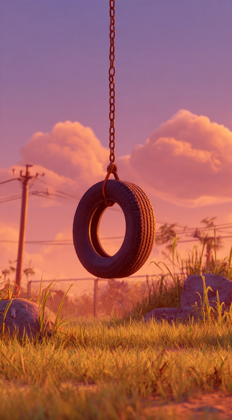 3. Swing Set with a Tire Swing