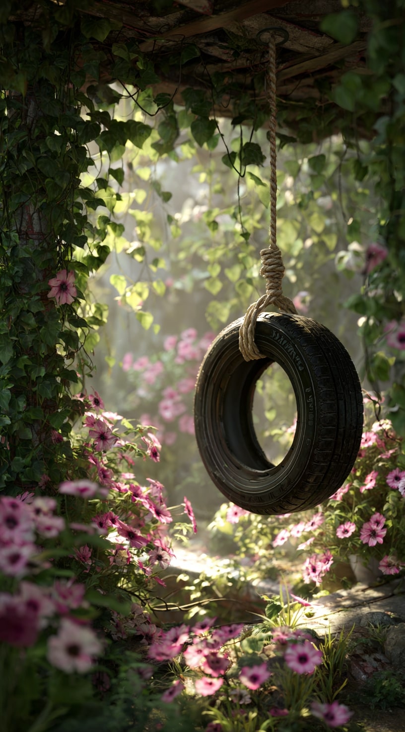 3. Tire Swing on a Sturdy Frame