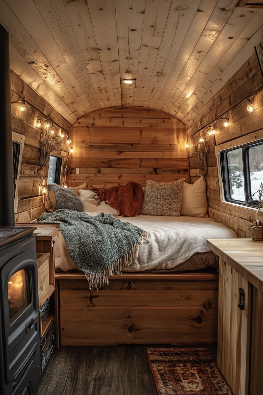Warm Wood Cabin on Wheels