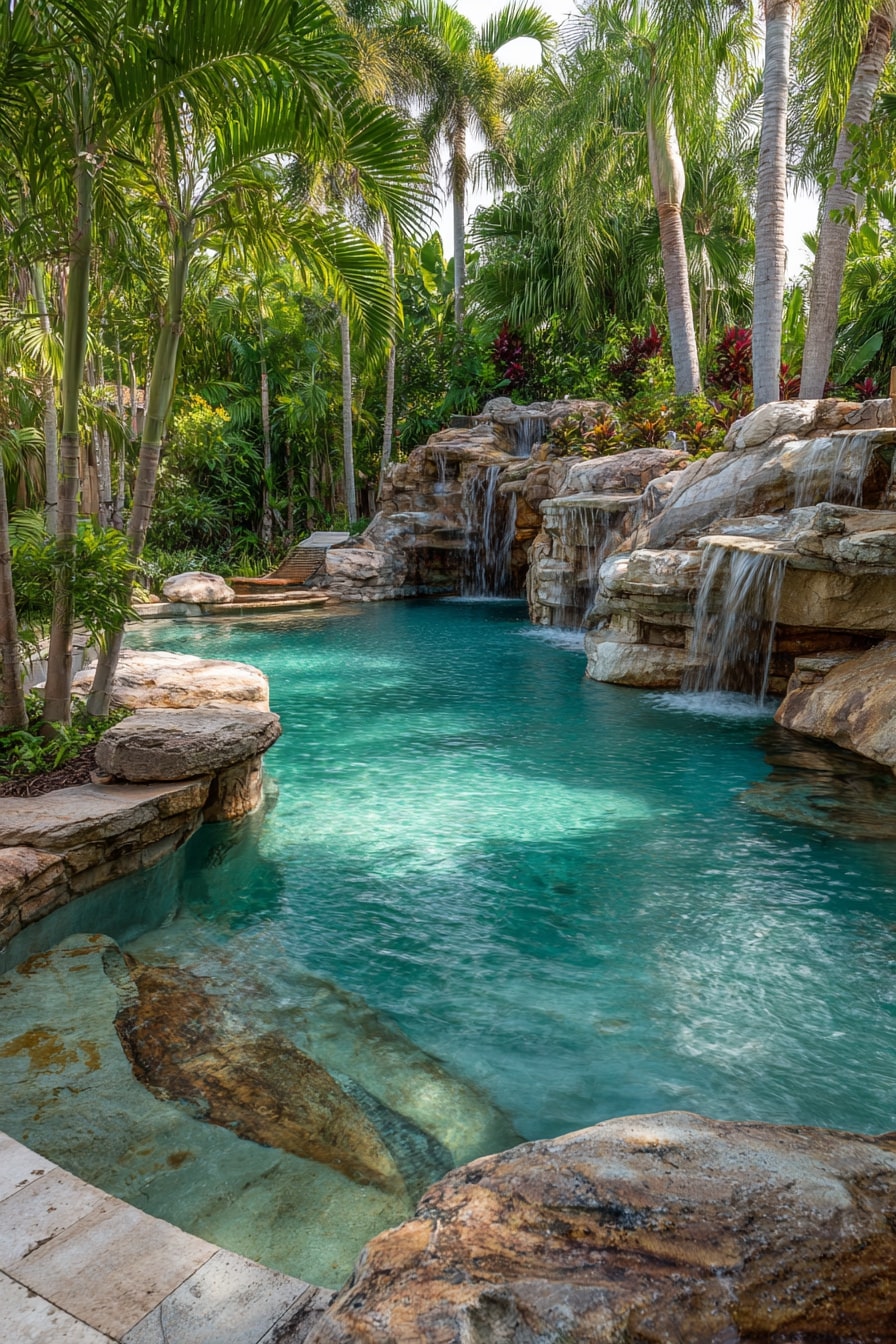 4. Natural Rock Pool with Waterfall