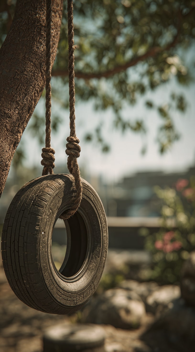 4. Tire Swing on a Sturdy Frame