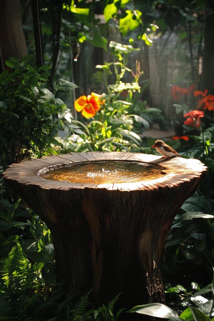 Stump Bird Bath